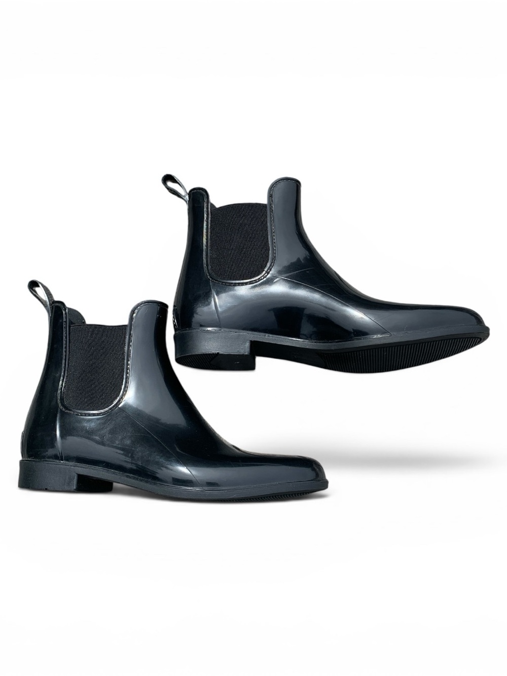 Sam Edelman Black Glossy Rain Chelsea Tinsley Boots - Picture 13 of 14